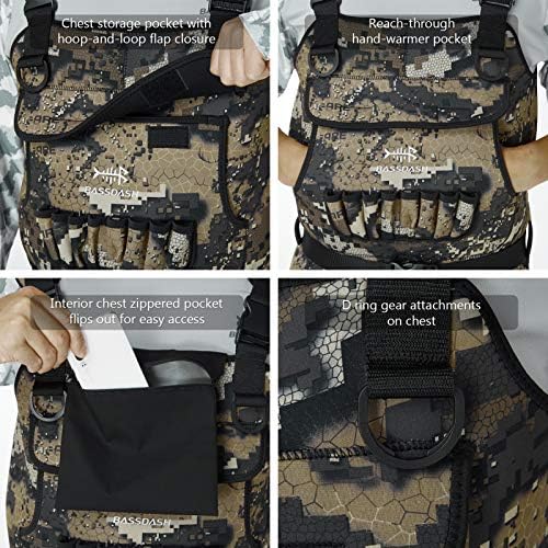 BASSDASH Bare Camo Neoprene Chest Fishing Hunting Waders for Men with 600 Grams Insulated Rubber Bootfoot - Image 5