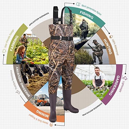 Fishing Waders for Men, 2-Ply Nylon/PVC Waterproof Women Chest Wader with Boots, Bootfoot Hunting Waders - Image 3