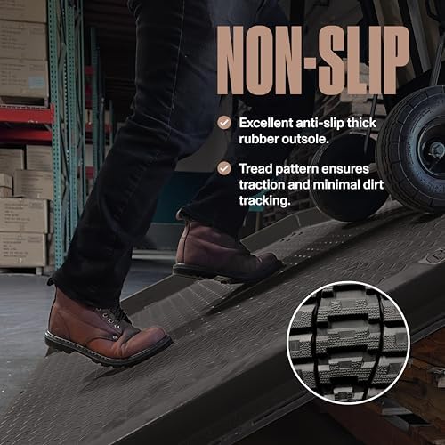 Work Boots for Men Soft Toe – 6inch Leather Boots for Construction Rubber Sole Working botas de trabajo para hombre, “Tank” Workboots - Image 4